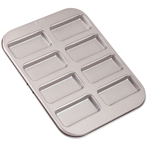 CHEFMADE Financier Cake Pan, 8-Cavity Non-Stick Muffin Pan Biscuits Cookies Bakeware for Oven Baking (Champagne Gold) - size: 03 - Financier Mini 8 Cups