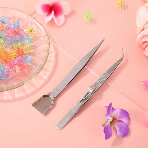 3pcs Cake Decorating Tools Kit, 1 Bent Tip Tweezers & 2 Shovel Tip Tweezers Stainless Steel Professional Sprinkles Tools Baking Cupcake & Cookies Pen Gadget Decoration Supplies (Style C) - style: Style C