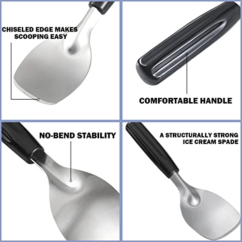 2 Pack Ice Cream Spade - Stainless Steel Flat Ice Cream Paddle, Scooper for Hard or Creamy Dessert Spade Butter Cutter