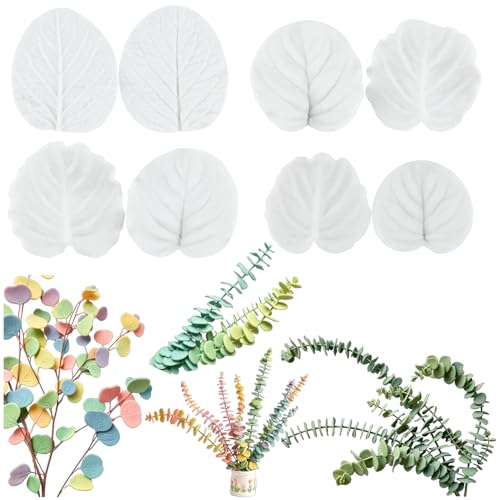 Sijiangmold Leaf Silicone Veining Mold Leaf Veined Fondant Molds Set of 4 - color: Style H