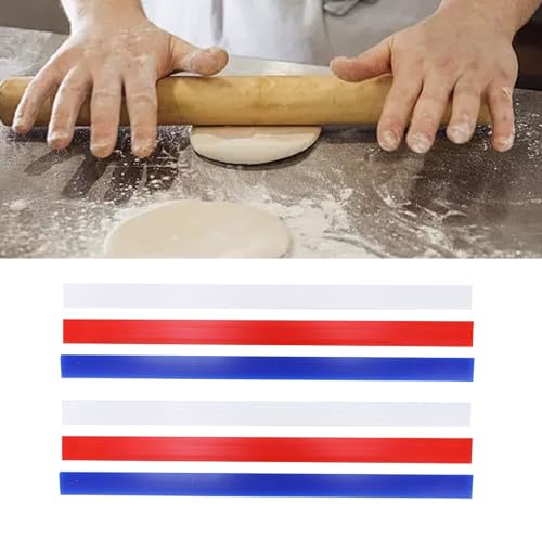 Silicone Rolling Strip, 6 Pcs Silicone Rolling Pin Guides 2/4/6mm, Rolling Pin Guides for Thickness Guide Pastry Cookie Kitchen Restaurant