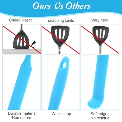 24 Pcs Silicone Jar Spatula Set Heat Resistant Silicone Jar Spatula Flexible Non Stick Jam Spatula with Long Handle Mixing Batter Scraper for Butter Cake Cream Icing Cooking Kitchen Baking