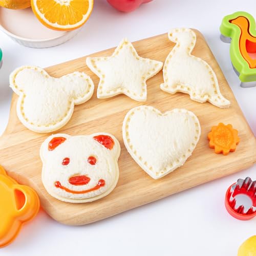Sandwich Cutters for Kids Lunch LARGE 6 Pcs - color: B- Green Yellow 6pcs