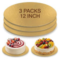 Cake Boards, 3 Packs 12-inch/30cm Gold Round Cake Boards - color: Gold-12 Inch