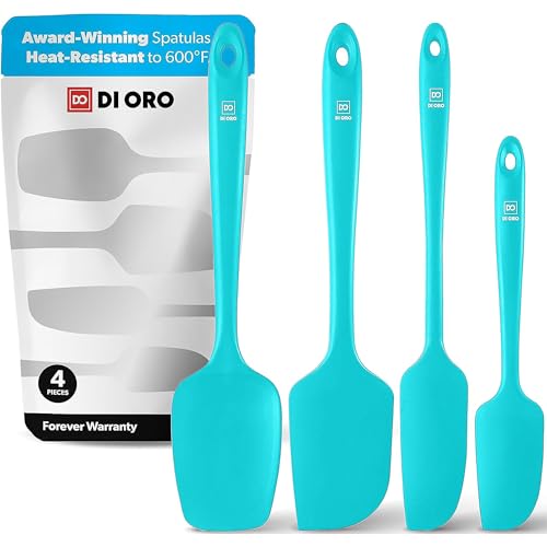 DI ORO Silicone Spatula Set - 600F Heat Resistant, 4-Pc Teal - color: Teal