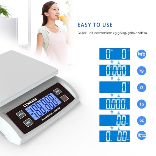Food Scale 66lb,Rechargeable Digital Kitchen Scale for Baking - color: White