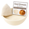 Saint Germain Bakery Premium Round Bread Banneton Basket with Liner - Perfect Brotform Proofing Basket for Making Beautiful Bread (9 inch) - size: 9 inch
