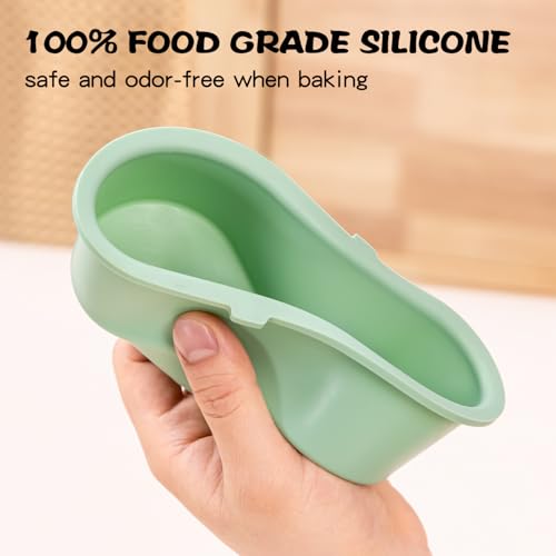 QELEG Silicone Mini Loaf Pan (4 Pack), Nonstick Silicone Baking Mold for Homemade Bread,Toast and Pound Cakes 5.9x3.3x1.8inch