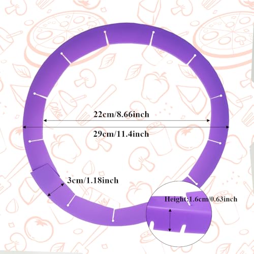 Adjustable Pie Crust Shield, Silicone Pie Crust Protector for Baking, Pie Ring Pie Crust Cover Tools, Fits 8-11.4 Inch Pies Pizza (Purple) - color: Purple