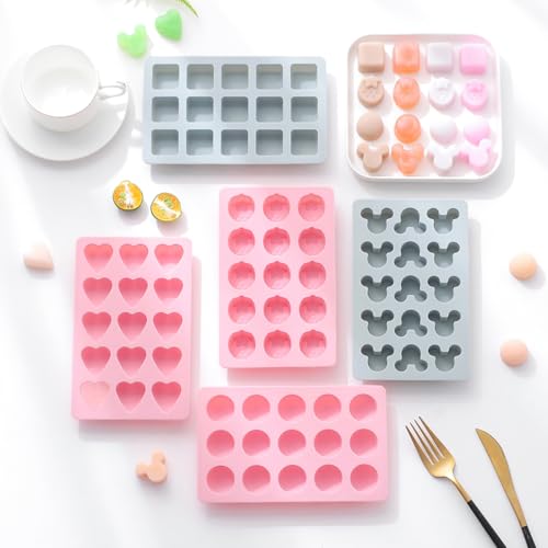 2-Pack Strawberry Shape Candy & Chocolate Silicone Molds, Non-stick, Pink - size: Strawberry