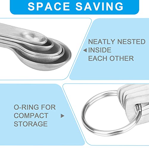 5pcs Mini Measuring Spoon Set, Heavy Duty Stainless Steel - size: 5pcs-mini-steel