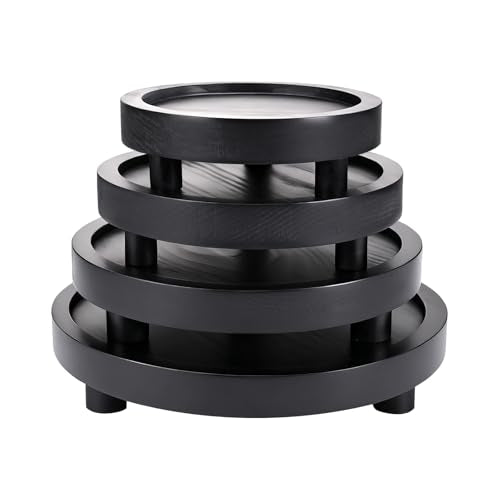 HOMIEE 4PCS Wooden Risers for Display, 5/6/7/8 Inch Wood Pedestal Stand