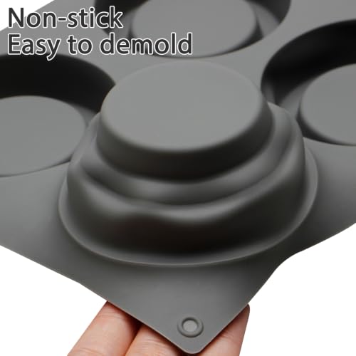Silicone Shot Glass Molds 6-Cavity for Chocolate and Pudding - color: Gray(Round)-R0263
