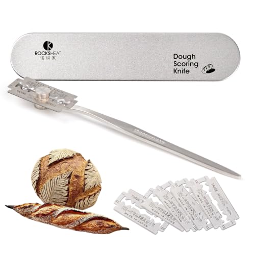 2-in-1 Bread Lame, Stainless Sourdough Scoring Tool with 5 Blades, Sharp Dough Scoring Knife, Bread Scoring Tool with Leather Protector Cover Sourdough Bread Baking Supplies - style: Finesse
