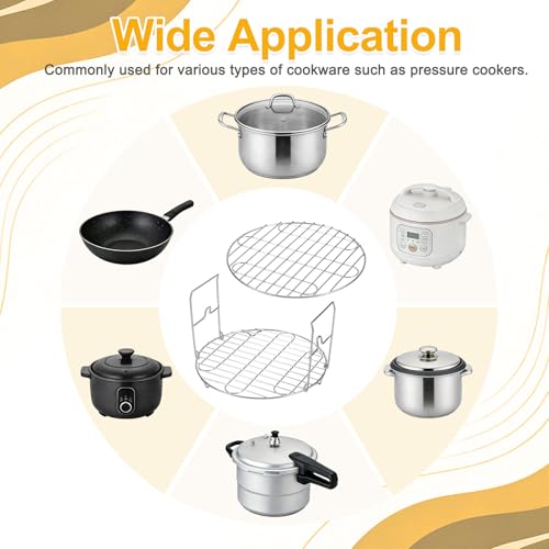 uxcell Stainless Steel Air Fryer Rack 8" Round Cooking Rack Steamer Plate - size: 8 Inch