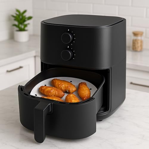 BYKITCHEN 8 Inch Steamer Liners,200pcs Perforated Round Air Fryer Paper - size: 8 inches