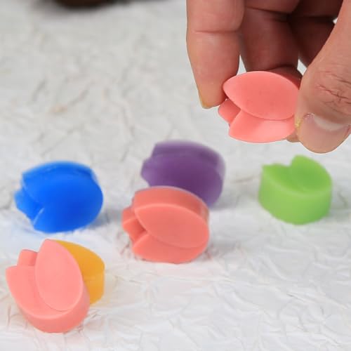 Mini Flower Chocolate Molds, 2 Pcs Silicone Molds with Tulip Shapes for Making Chocolate/Candy/Gummy/Jelly, Food Grade Candy Mold with 12 Cavities Mini Tulips for Fruit Snacks - color: Tulip