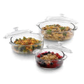 6 Piece Glass Casserole Set - color: Basic - 3pc Round Set