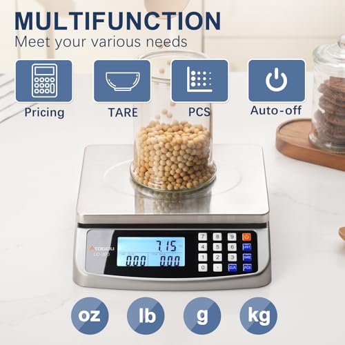 Atogou 66lb Food Scale, Commercial Kitchen Scale with Price Computing - style: Grey 66lb/30kg
