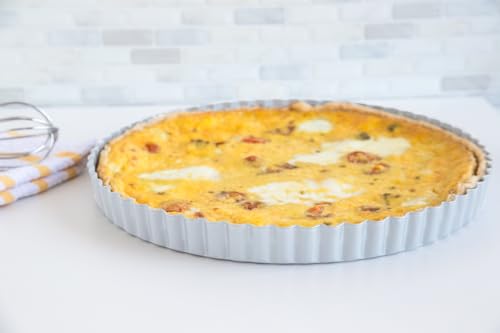Fox Run Stainless Steel Tart & Quiche Baking Pan, 9.5" Fluted Edge Tart Pan - size: 9.5"