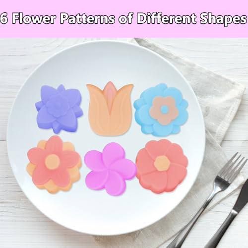 2 Packs 6-Cavity Silicone Flower Mold Assorted for Soap Baking