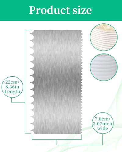3 Pcs Metal Cake Scraper Smoother, Bench Scraper for Cream, 8.6 Inch - size: Cake Comb-4