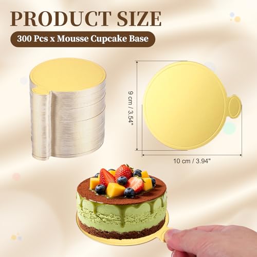uxcell 300Pcs Mini Cake Boards 3.5" Cardboard Cake Base Round Paper Gold - color: Gold, size: 3.5 Inch