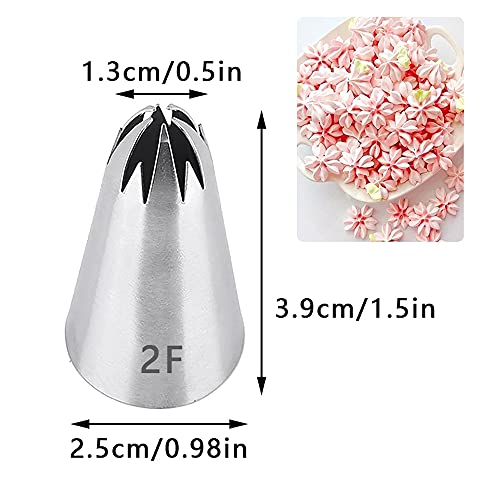 Icing Piping Tip Set,3 Large Decorating Tips Stainless Steel,DIY Cream Rose Flower Piping Tips,Cupcake Pastry Tips for Cake Decorating(1M 2D 2F) - color: Type 1