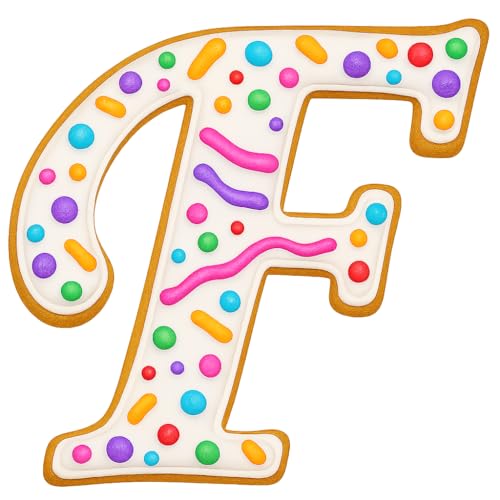 Mighty Gadget Fancy Cursive Letter A to Z Cookie Cutter - 4" Tall Alphabet Baking Mold (Random Color) (F) - color: F