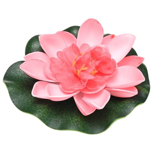 M METERXITY 1-Set Artificial Floating Lotus Flower 4 Inch, Dark Red - color: Dark Red, size: 3.9 Inch