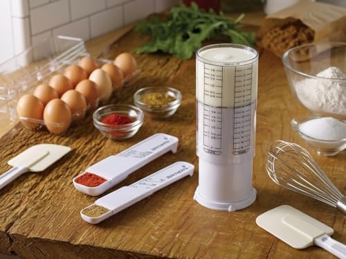 KitchenArt Adjustable Measuring Tool Set, TSP, TBL & 2 Cup Measuring Cup