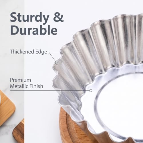 20 Pcs Aluminum Foil Tart Pans, Mini Pie Tins for Baking & Desserts