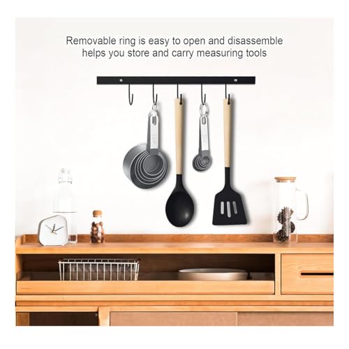 10Pcs Measuring Cups & Spoons Set, Stackable Cups and Spoons, Nesting Measure Cups with Stainless Steel Handle, Kitchen Gadgets for Cooking & Baking (Gray) - color: Gray