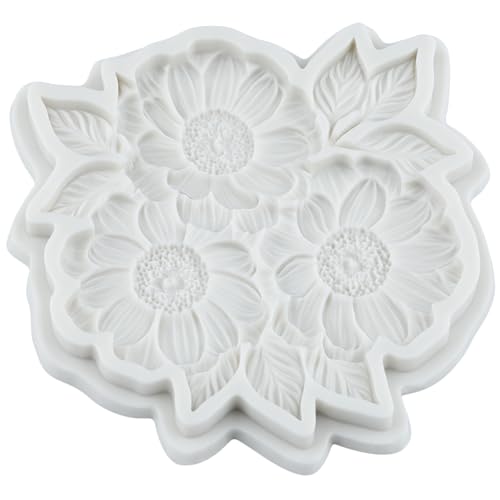 Daisy Flower Silicone Molds Daisy Fondant Candy Mold Set of 4 - color: Style D