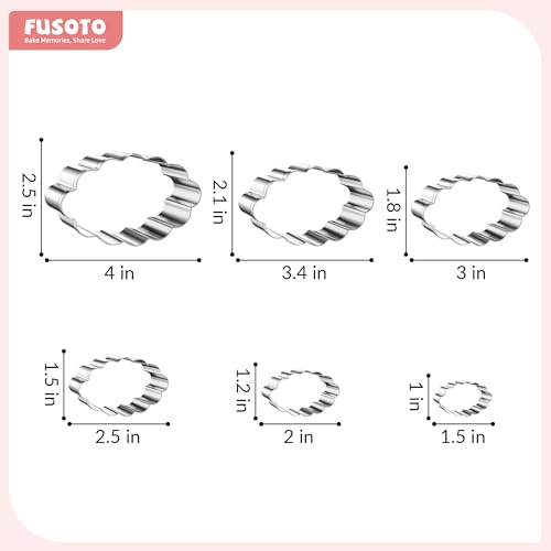 FUSOTO 6PCS Oval Cookie Cutter Set - Oval Shaped, 1.5-4 Inch - color: Ellipse