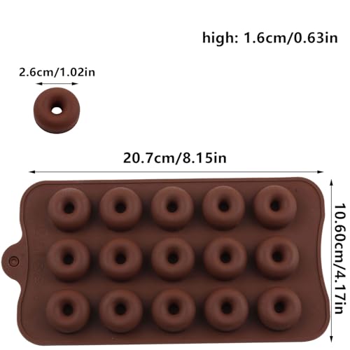 15 Cavity Donut Shaped Silicone Candy Molds Set Of 2