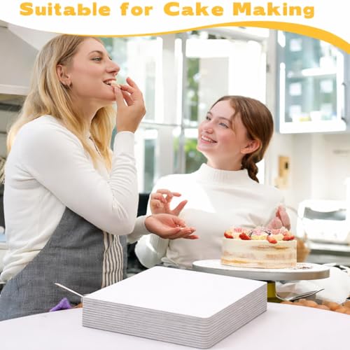 White 8 Inch Cake Boards 25-Packs Square Cake Boards Base Food-Grade Cardboard Square Card board Cake Plate(8 Inch) - size: 8 Inch