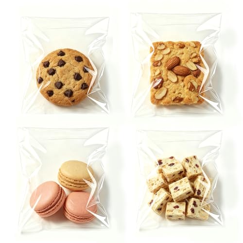 Clear Self Sealing Cellophane Bags 4x6 inch 200 Pcs, 1.4 Mil Thick Self Sealing Cookie Bags for Gift Packaging, Food Safe Treat Bags for Bakery, Candy, Postcards & Photos, Resealable Cello Sleeves - color: 4x6 Inch (Pack of 200)