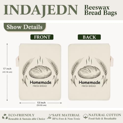 Sourdough Baking Lover Gifts Beeswax Bread Bags 2 Pack XL 13x17in - color: In My Sourdough Era 03