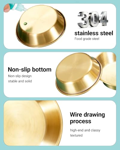 Dipping Bowls Set of 10, Small Dipping Sauce Cups and Ramekins - color: Golden