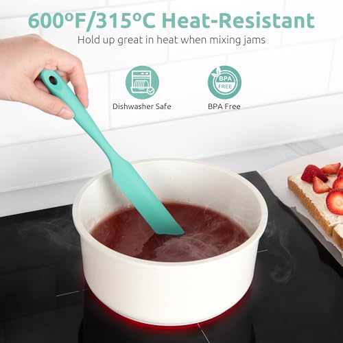U-Taste Skinny Silicone Jar Spatula Scraper, 10in Sourdough Tool, Aqua Sky - color: Aqua Sky, size: 9.72 in