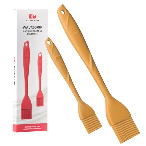 Kitchen Mama WaltzGrip Platinum Silicone Basting Pastry Brush, Yellow - color: Yellow