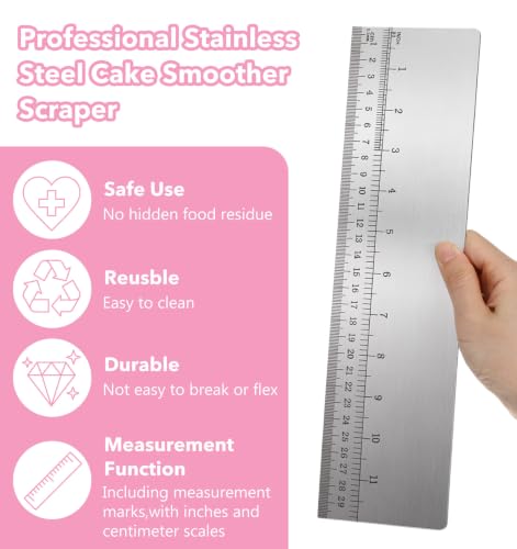 12 Inch Cake Scraper Smoother, Bench Scraper for Cakes Frosting, Decorating