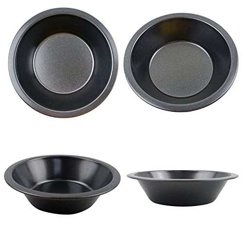 Mini Pie Pans 5 Inch, 4 Pieces Nonstick Round Pot Pie Plates - style: Round Edge 4PCS