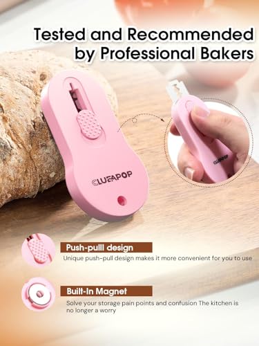 CLUEAPOP Bread Lame Dough Scoring Tool, Professional Extractable & Magnetic Sourdough Scoring Tool for Sourdough Bread Baking & Bread Making Tools,Perfect Bread Scoring Tool - color: Pink