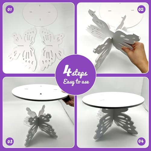 AOCEAN 12 Inch Butterfly Cake Stand for Birthday Party Decoration