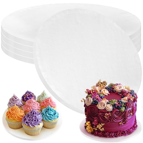 Cake Boards, 4 Pack, 8 inch, White, Reusable Round Cake Drums - size: 4 Pack, 8 inch