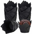 200 Pcs Black Tulip Cupcake Liners for Baking, Standard Size - color: Black