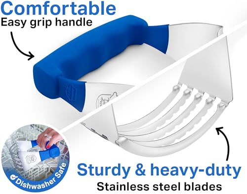 Stainless Steel Pastry Cutter & Dough Blender - Blue - color: Blue