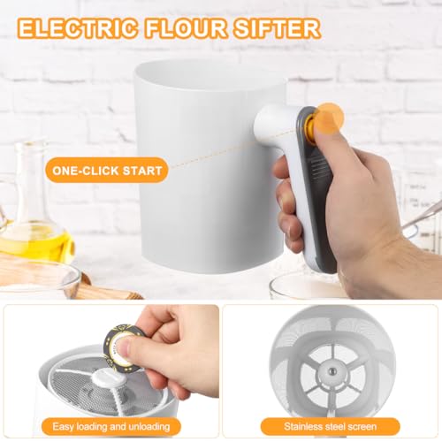 Hemobllo Electric Flour Sifter ABS Stainless 18X15.2X15.2CM Baking